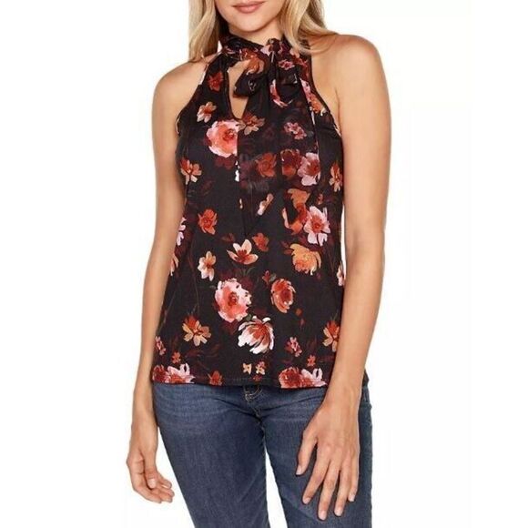 Belldini BK210548 Women Sz XS Black Combo Floral Print Reversible Halter Top $78 - Picture 13 of 13